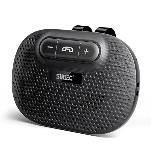 Sunitec Bluetooth Speaker for Car Hands Free - Bluetooth Speakerphone for Cell Phone Support Siri...