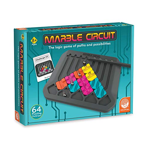Image of Brain Training Puzzle Marble Circuit Logic Game for 1 Player Great Gift for Kids who Like Puzzles & Brain teasers 64 Card Challenges & 24pcs Fun for Kids & Adults Ages 8+