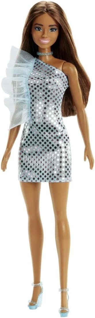 Barbie® Doll, Kids Toys, Brunette in Teal Metallic Dress, Trendy Clothes and Accessories, Gifts for Kids​