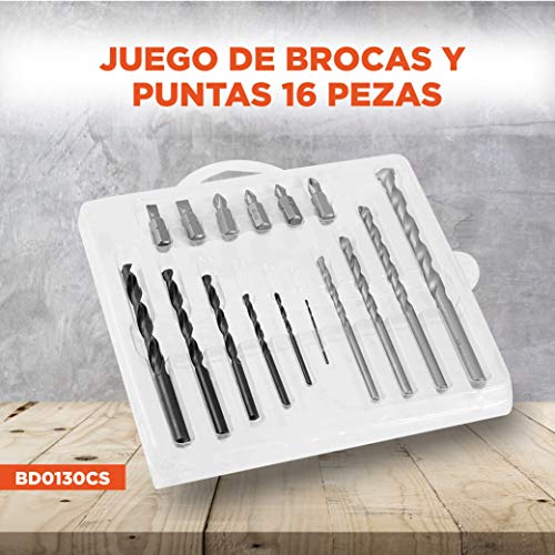 BLACK+DECKER Jogo de Brocas e Bits com 16 Peças BD0130CS