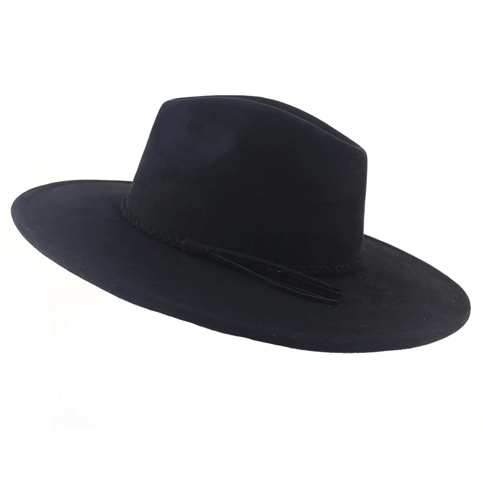 Jbjygsg Unisex Color-08 Vegan Suede Hat 9.5Cm Brim Fedora Men And Women Autumn And Winter Felt Classic Jazz(Color-08)