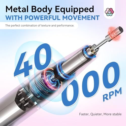 SAVILAND-Electric-Nail-Drill-Portable-40000RPM-Nail-Filer-Electric-Manicure-Pedicure13-Nail-Drill-Bits-for-Acrylic-Nails-False-Nails-Gel-Nails-Dip-Nail-Artificial-Nails-Home-Salon-Gradient-Color