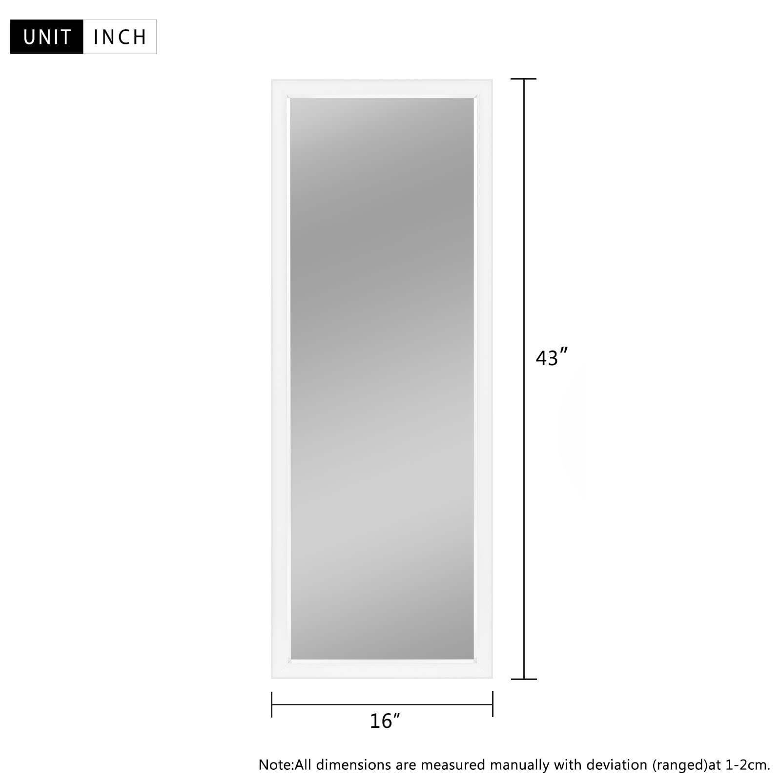 NeuType Floor Full Length Mirror Wall Mirror Full Body Mirror 43"x16