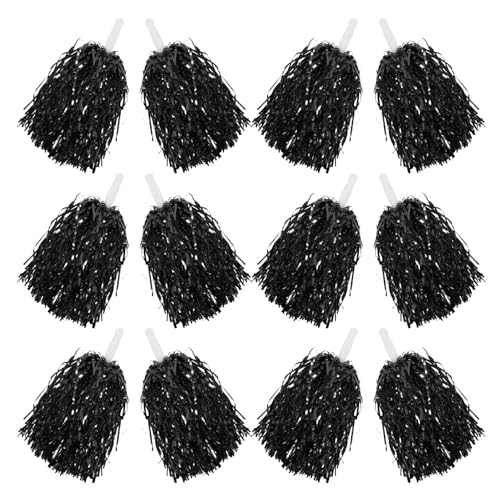 NOLITOY 12 Pezzi da Cheerleading con Manico Resistente Pompom Sportivi Leggeri per Tifo Partite di Calcio e Baseball Accessori per Squadre e Feste Sportive