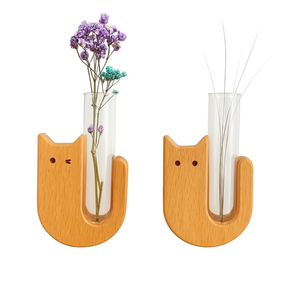 Plmvhpb 2pcs Cute Mini Vase Magnets for Fridge Tiny Vase Fridge Magnets Perfect for Flowers Cat Whisker, Herbs,
