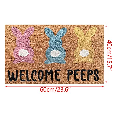 Easter Doormat, 23.6X15.7 Inch Coir Easter Welcome Mat, Easter Door Mat Outdoor, Easter Bunny Rug For Front Door Bathroom Kitchen Entryway Porch Farmhouse Outside (#01) #TOP2