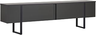 Modernes TV-Möbel, Anthrazit & Schwarz, 180 x 50 x 30 cm | 100% melaminbeschichtete Spanplatte, 18 mm Stärke | stilvolles industrielles Design für Wohnzimmer & Unterhaltungsbereiche