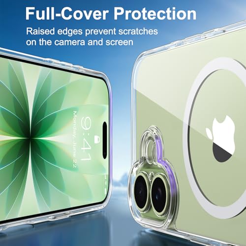 Case for iPhone 17 6.3 Inch Compatible with MagSafe, Full Camera Protection, Magnetic Transparent Protective Case, Shockproof Scratch-Resistant Mobile Phone Case (Transparent, iPhone 17 6.3)