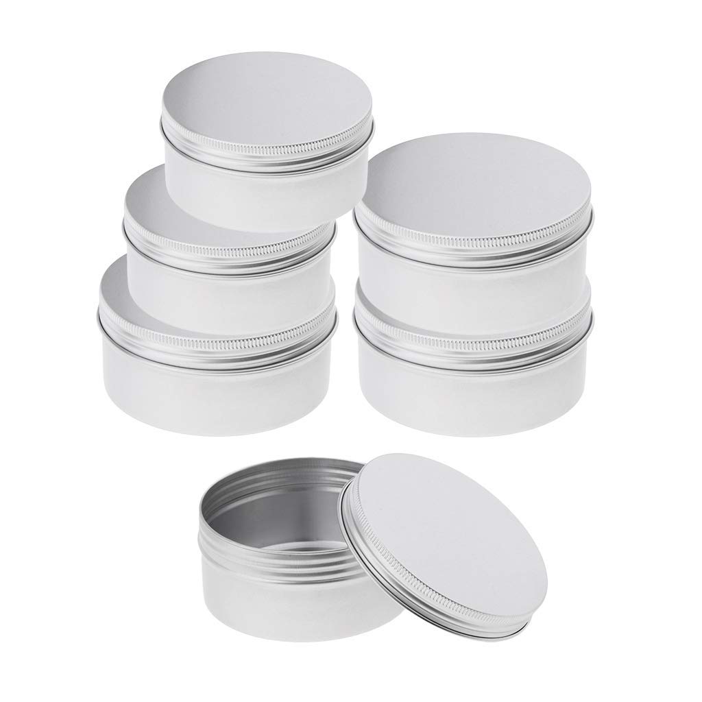 Amazon｜(6個) 200ml 250mlアルミニウム缶ジャー、ラウンドポット