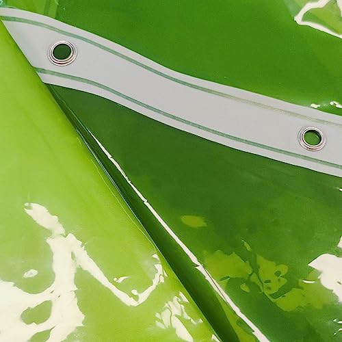Image of Barossa Design Clear Green Long Shower Curtain Liner 78 inch Height - 3 Magnets & Waterproof Lightweight PEVA Shower Liner for Bath Tub, PVC Free, Metal Grommets, Clear Green, 72x78