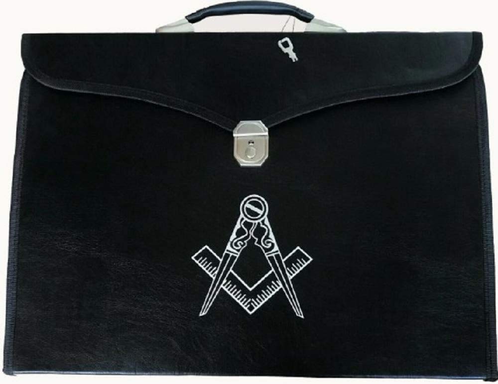 Masonic regalia MM/WM & Provincial Delantal Bolsa con brújula