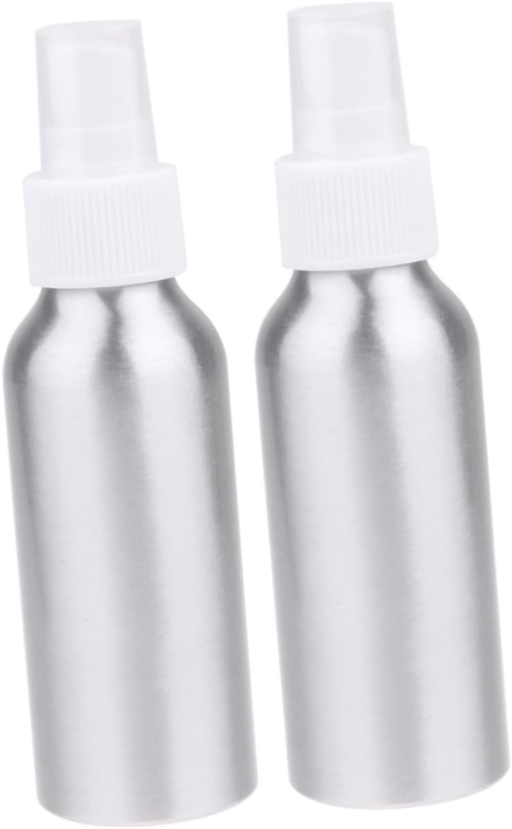10pcs 100ml Aluminum Refillable Perfume Bottles Portable Travel Spray Nozzle Bottles White Head for Outdoor Disinfection and Fragrance