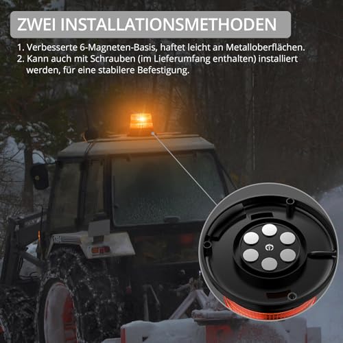 Rundumleuchte Justech 40 LED mit Blitzfunktion und 7 Modi