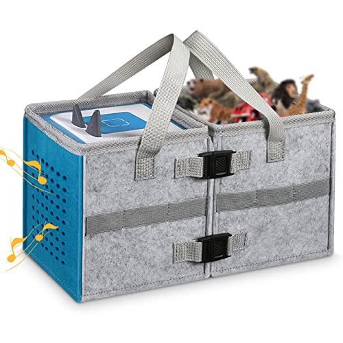 KENOBEE Étui de Transport pour Toniebox, Sac pour Toniebox, Sac de Voyage de Rangement en Feutre Portable Détachable Compatible avec Tonies Figurine et accessoires, Espace pour 30-40 Figurines (Bleu) Cover
