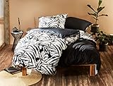 Muster: Zebra Bettwäsche. Das Zebra-Muster verleiht der Bettwäsche ein besonders modernes Aussehen. Die schwarz weiße Vorderseite kombieniert mit der einfarbig schwarzen Rückseite setzt der Bettwäsche das i-Tüpfelchen auf und komplettiert die moderne Bettwäsche im Urban Style.