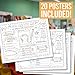 Hadley Designs All About Me Posters Elementary - 20 Star Student Poster Kindergarten, 11x14 All About Myself Star of The Week Poster Preschool, Black and White PreK Classroom Must Haves