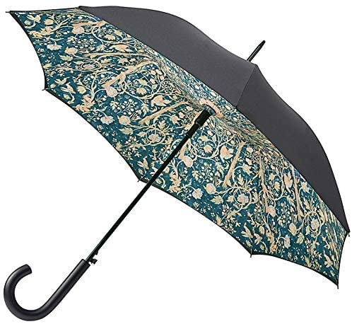 WalkingMorris & Co Mesletter Bloomsbury Black Walking Umbrella Auto Open Double Lined