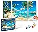 Produktbild Schipper 609260693 Malen nach Zahlen, Südseeträume - Bilder malen für Erwachsene, inklusive Pinsel und Acrylfarben, Triptychon, 50 x 80 cm