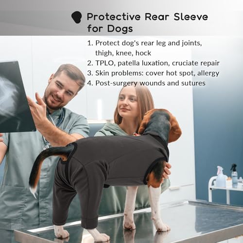 PUMYPOREITY Hundebody mit Beinen, Hundebody Hinterbeine Hunde Op Body Rüde Bandage Hinterbeine Hundeschenkel Schutz Langatmig Body(Grau, M)