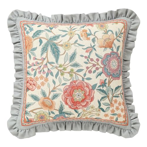 bilin gaier Vintage Linen Throw Pillow Cover,18"x18"-Flowershadow A
