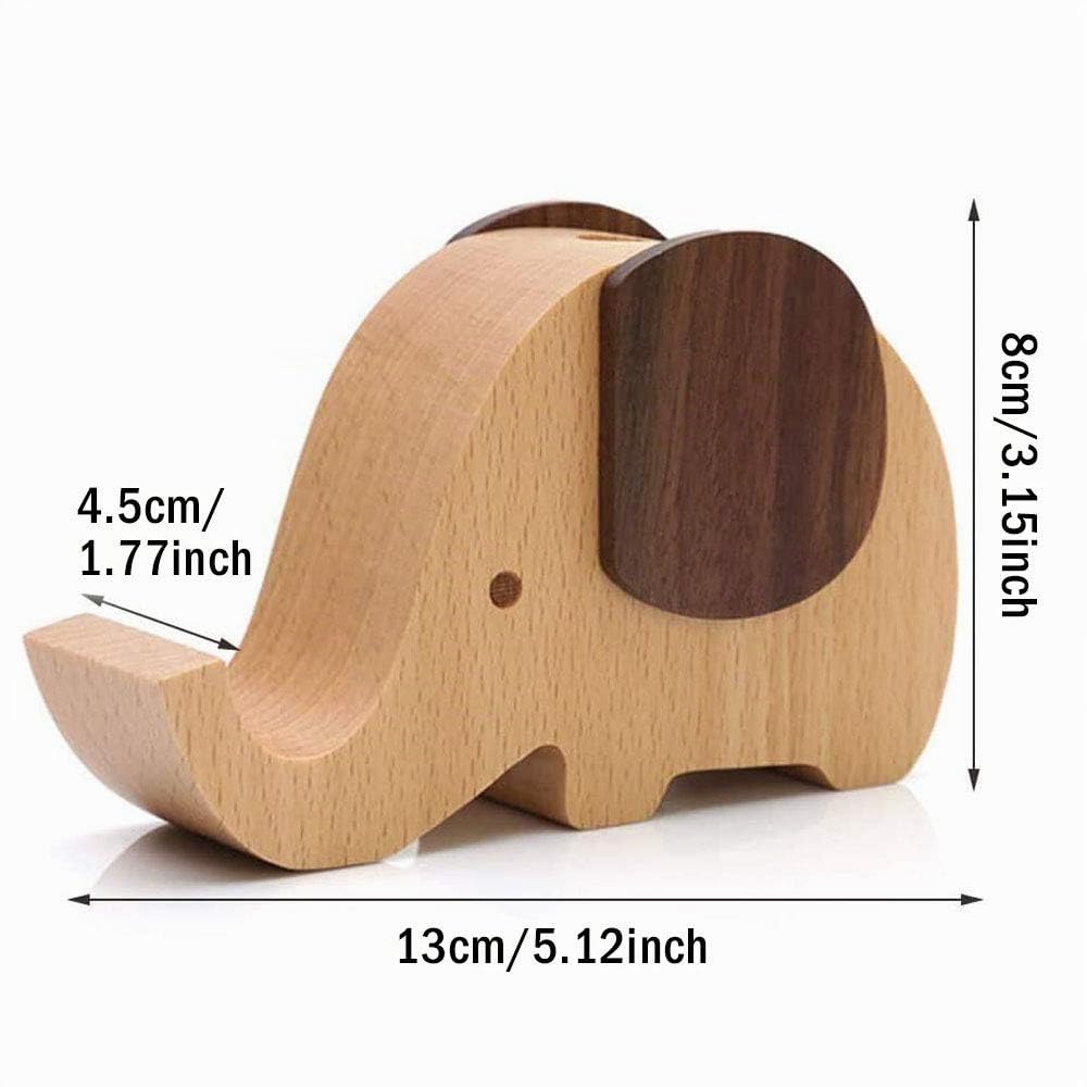 Portapenne Creativo, Portapenne in Legno Carino, Multifunzionale Creativo Forma di Elefante Legno Pencil Organizer con Supporto per Telefono Elephant per Ufficio, Decorazioni per La Casa o Scuola