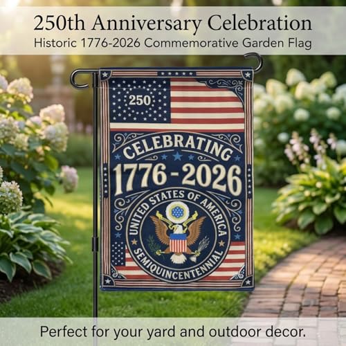250th Anniversary USA Garden Flag 12x18 Double Sided - United States Semiquincentennial 1776-2026 Celebration Flag with American Eagle Great Seal, Patriotic Yard Decor for 2026 Memorial Day & 4th of July — view 2
