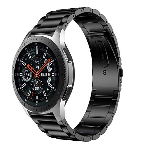 Anrir Watch Bands for Galaxy Watch 46mm/ Galaxy Watch 3 45mm, 22mm Stainless Steel Watch Band for Gear S3 Frontier/Classic,Garmin Vivoactive 4 45mm, Fossil Gen 5 Carlyle HR-Black