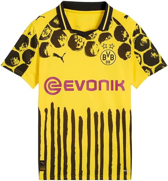 PUMA Kids Boys X Kidsuper Borussia Dortmund Collared Short Sleeve Replica Jersey Casual