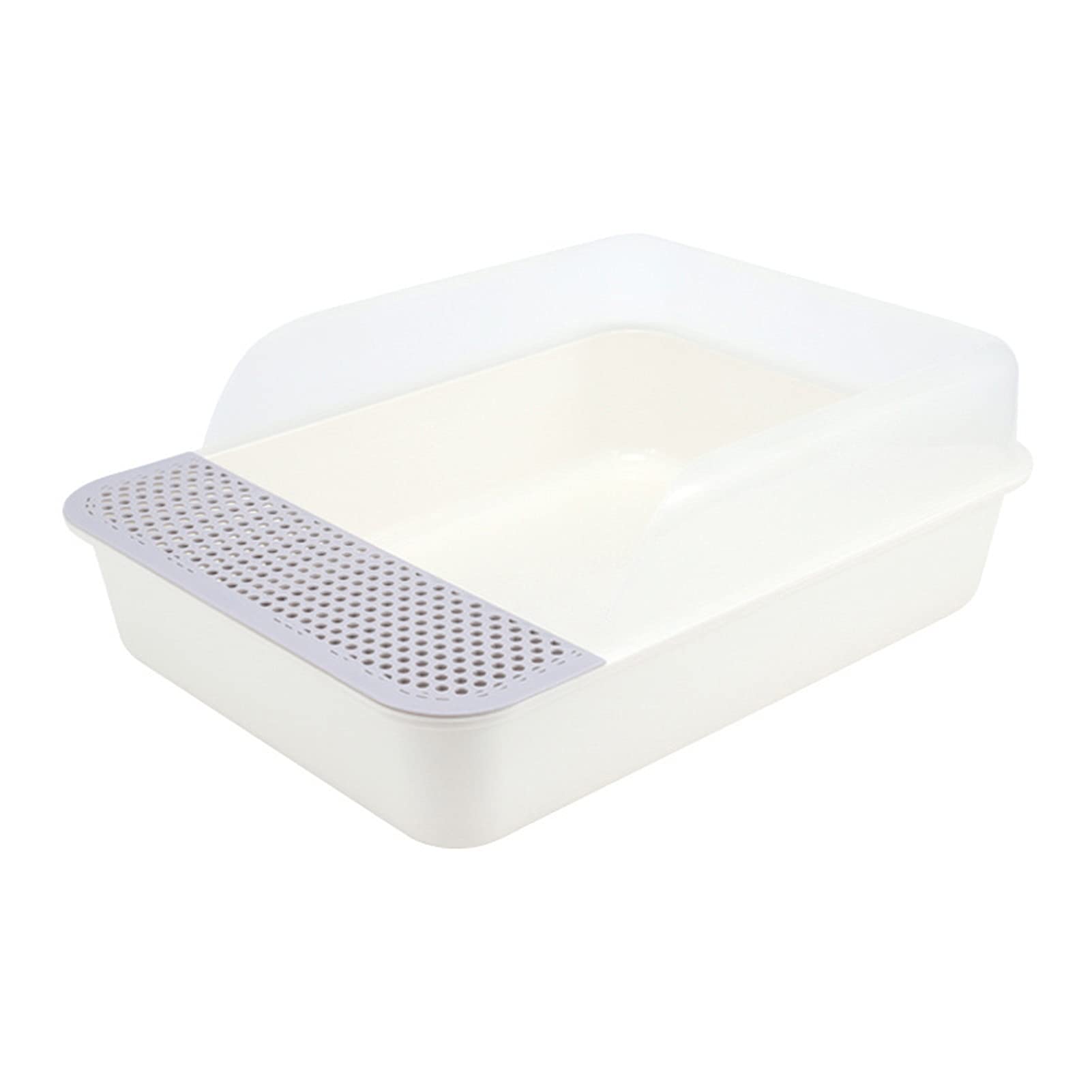 Open TopDuża plastikowa, wyjmowana, łatwa do czyszczenia kuweta może pomieścić żwirek dla kota o pojemności 8 litrów, odpowiedni do miski dla kotów o wadze 15 kg (szara)