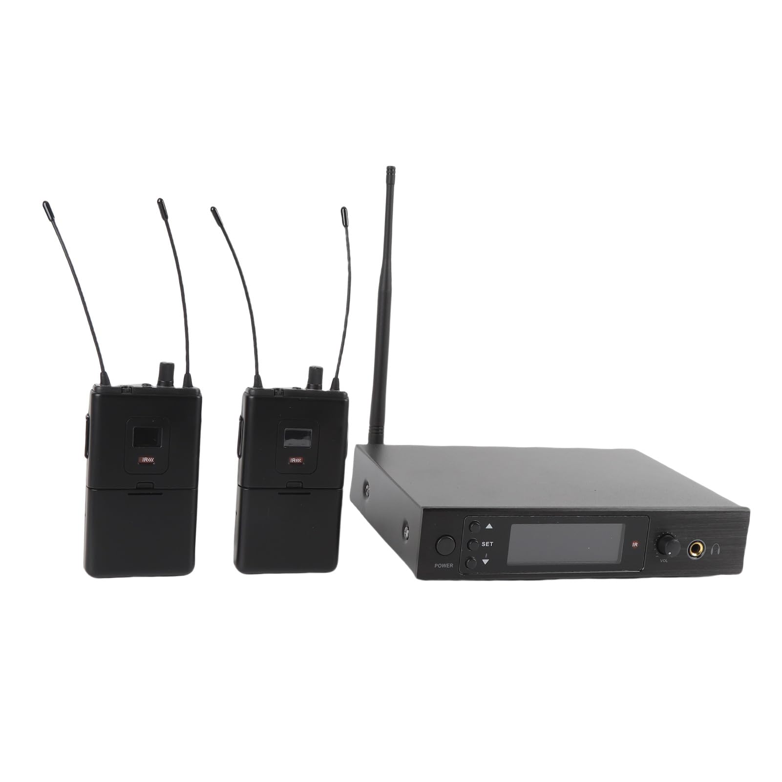 Annadue de Monitorización Intraauditiva Inalámbrica 2 en 1, IEM Inalámbrico con Receptor de Petaca, Amplificador de Señal de bajo Ruido Integrado y Filtro RF, para (Enchufe de la UE)