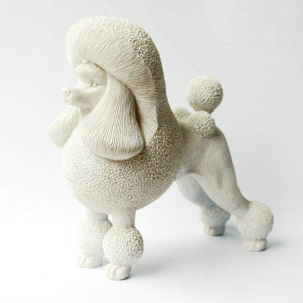 Statue de Caniche Blanc en Résine Décoration Vitrine Boutique et Maison Style Nordique