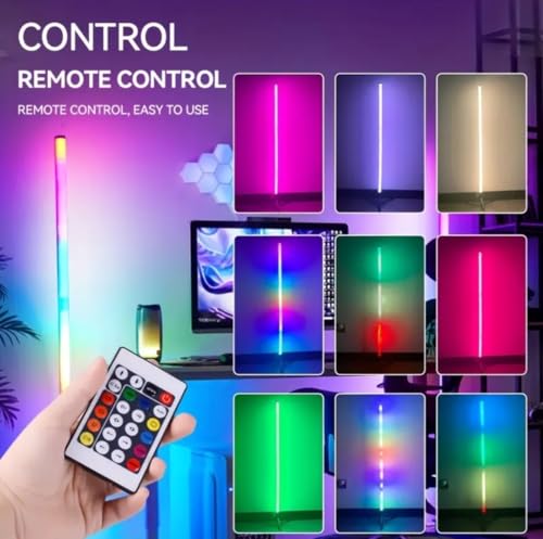 Image of Fire turtle Smart LED Floor Night Light, Remote Control, RGB Color Changing Light for Living Room, Bedroom, or Gaming Room - Modern Ambience Lighting