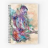 jazz guitarist john mclaughlin  Concert Rock Music Color Watercolor Guitar Guitarist Live  Spiralblock mit dauerhaftem Druck - Linierte Linie