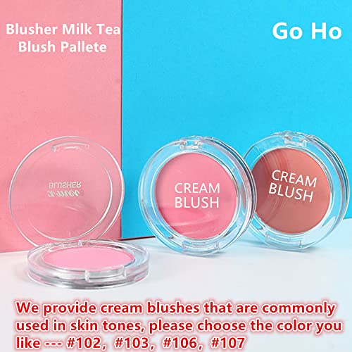Go Ho Cream Face Blush Makeup Palette,Cream Solid Gel Blush For Cheek And Lip Tint Easy To Blend,Sheer Flush Of Color And Smooth Natural Dewy Finish Healthy Glow #106 Sunset Bronzer #TOP6