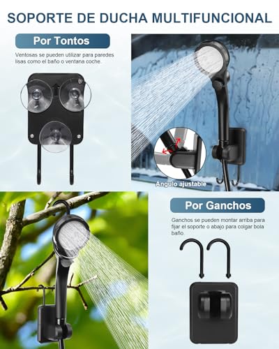 Miniatura 6 de Autopkio Ducha Portatil Camping, Duchas Al Aire Libre Acampada Con Mejorada Bomba Batería 6000mah Recargable, Pantalla Digital Inteligent Para Senderismo, Baño, Lavado Autos