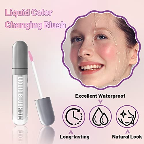 U-Shinein Color Changing Blush Oil, Creamy Blush For Cheak And Lip, Long Lasting, Waterproof, Smudge Proof, Bright Natural Looking Skin Blush Makeup #TOP4