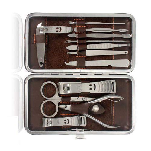 DIY Crafts Manicure Set Kit 12 Pcs Nail Care Clipper Pedicure Scissor Tweezer (Pack Of 1 Set, Design No# 4)