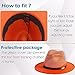 Gossifan Fedora Hats for Men Wide Brim Panama Hat with Classic Belt-B Belt Orange