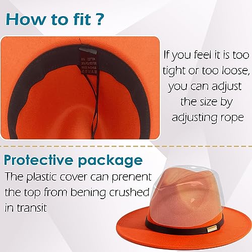 Image of Fedora Hats for Men Wide Brim Panama Hat with Classic Belt