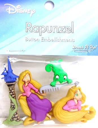 ◇ キャラクター ボタン (直輸入ＵＳＡボタン) ディズニー プリンセス ラプンツェル (型抜き) （ ピロル)