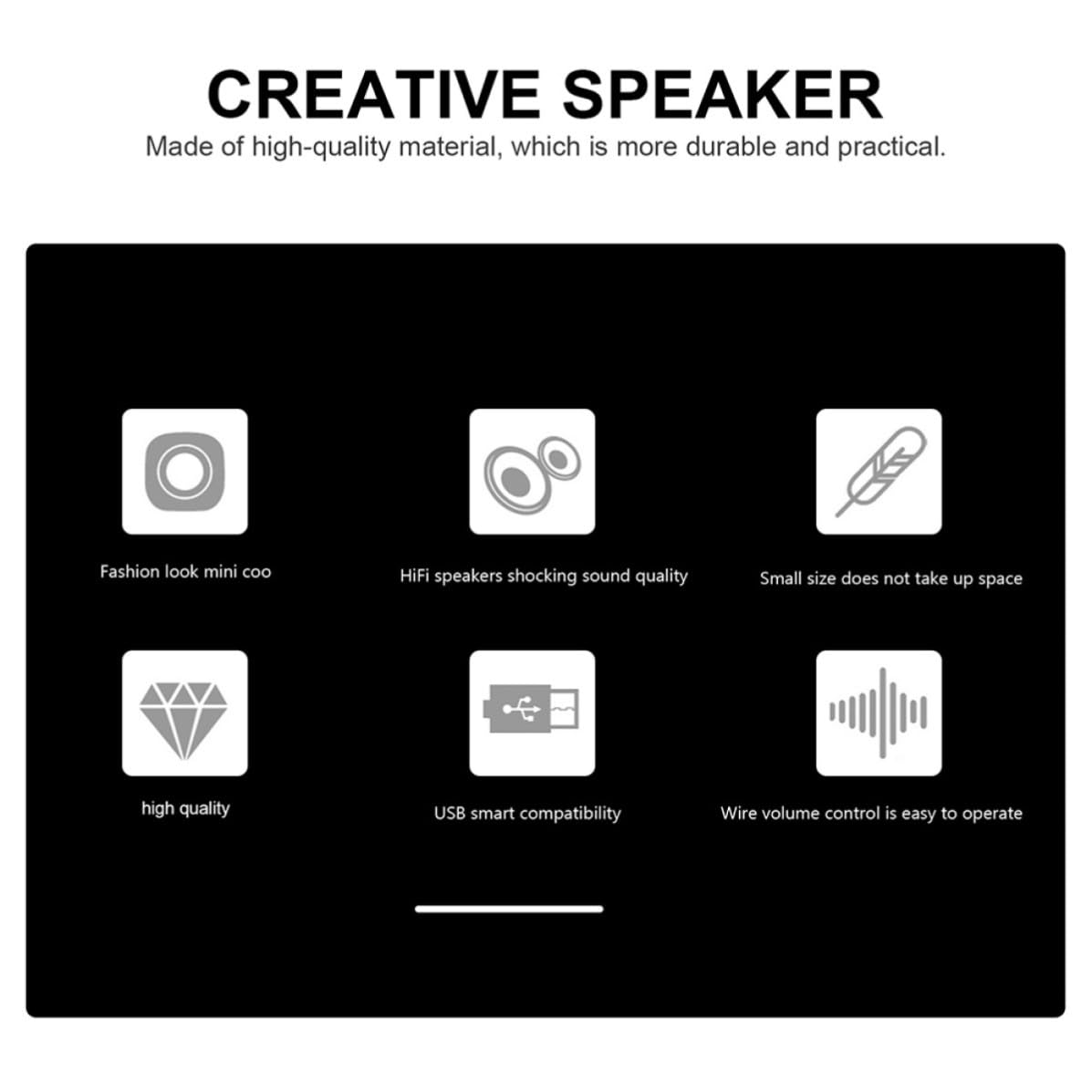 Altoparlante Compatto USB per Computer e Telefono Nero in Plastica Interfaccia Audio 3.5mm e Alimentazione Dc5v per Ufficio e Desktop Colore Casuale