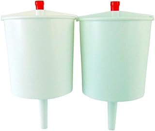 Westmon Works White Plastic Push Button Lever Hand Communion Cup Filler Church 5 Inch, Set of 2