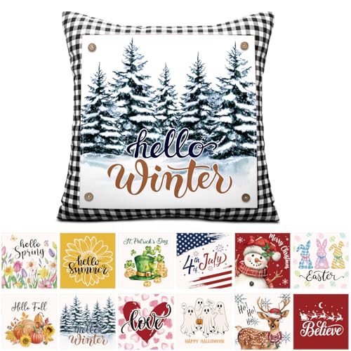 Set of 13 Seasonal Holiday Throw Pillow Covers 18 x 18...