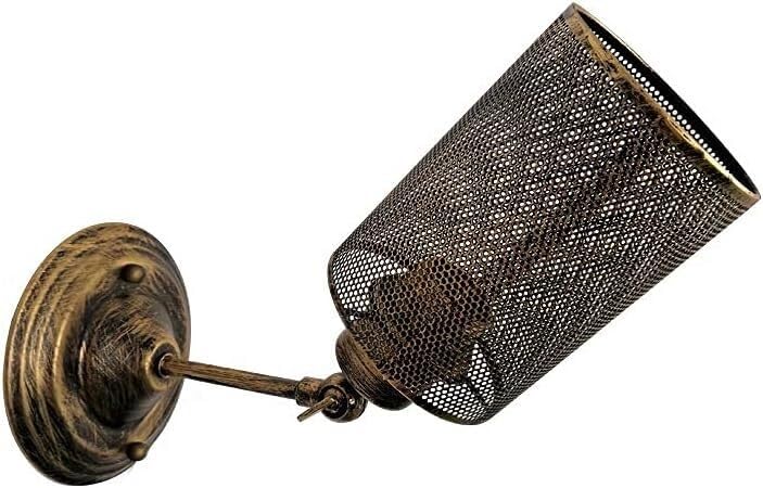 Pantalla de malla ajustable en este aplique de pared industrial vintage para interior 7