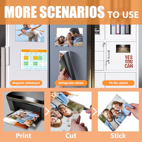 LLPT Magnetisches Bedruckbares Papier | 6 Stück | Mattes Magnetpapier Tintenstrahldrucker Kühlschrankmagnetfolie | für Fotos DIY-Bastelschilder (MSP8311706YG) | 21CM x 30CM