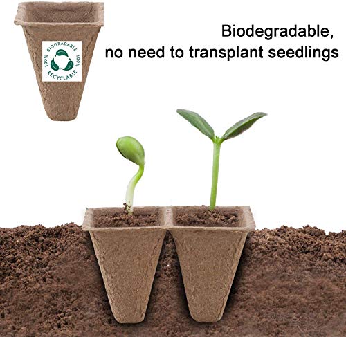 10 Pack Seed Starter Kit, 120Cell Compostable Planter Nursery Pots, Organic Biodegradable Seedling Trays Gardening Germination Tray Mini Propagator Plant Grow Kit Pots Plug Tray Starting Trays #TOP2