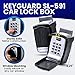 KeyGuard SL-591 Car Window Punch Button Lock Box, Black- Portable Key Storage Vault LockBox Fits House Keys, Car Keys, Fobs, Credit Cards/IDs + | Rideshare Keypad Safe Box, Digital Push Button Lock
