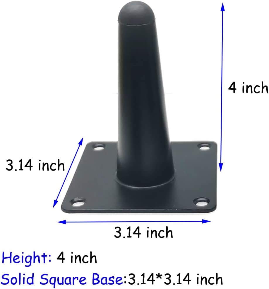 Mimhooy 4Pcs 4 Inch Furniture Legs Matte Black, Straight Tapered TV ...