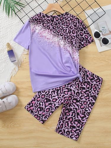 Image of Axumity Kid Toddler Girl Clothes Summer Ruffle Sleeve Figure Graphic Shirt + Shorts Summer Outfits Set