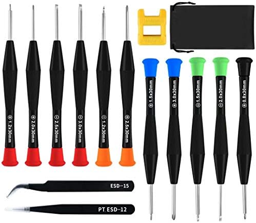 Glasses Screwdriver, 11 PCS Small Screwdriver Set for Spectacle PS4 Watch Jewellers with 2PCS Tweezers, Magnetizer and Storage Bag